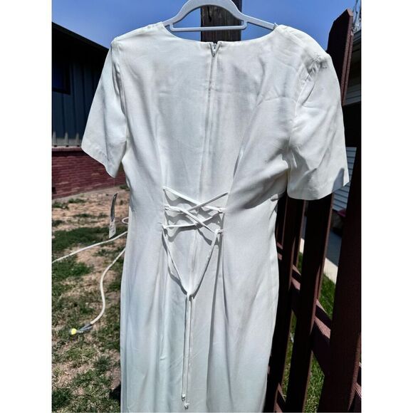 Vintage Sears dress BNWT size 7/8 Be Smart long satiny creamy - Picture 3 of 16